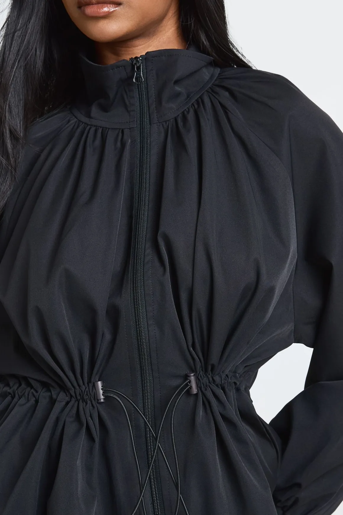 Veste Col Cheminée Taille Cintrée