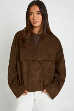boohoo Veste Col Châle En Synthétique<Femme Vestes & Manteaux|Vestes En Similicuir
