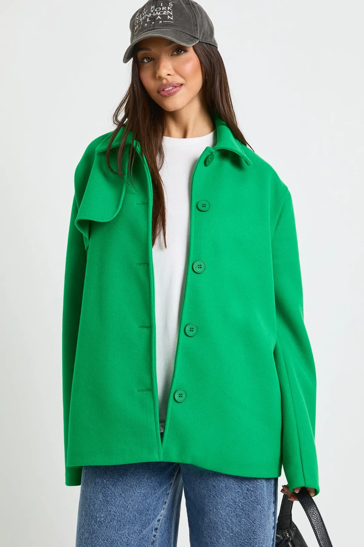 boohoo Veste à col effet laine, détail de couture<Femme Vestes & Manteaux