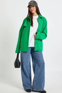 boohoo Veste à col effet laine, détail de couture<Femme Vestes & Manteaux