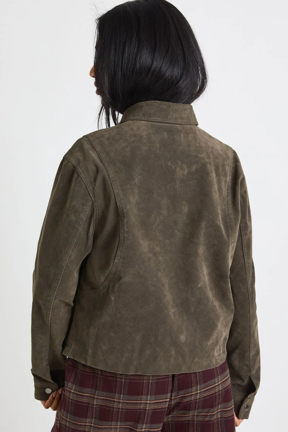 boohoo Veste à col en suède synthétique<Femme Manteaux Et Vestes D’Automne|Vestes & Manteaux
