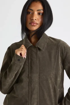 boohoo Veste à col en suède synthétique<Femme Manteaux Et Vestes D’Automne|Vestes & Manteaux