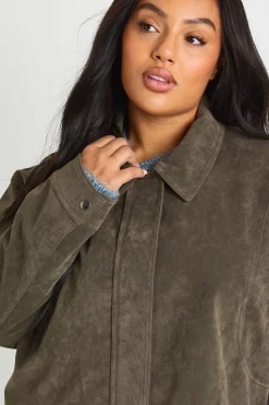 Veste à col en suédé Plus