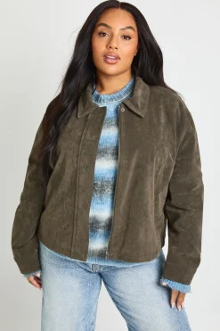 Veste à col en suédé Plus