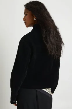 Veste à col en synthétique