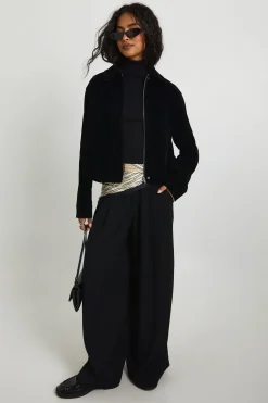 Veste à col en synthétique