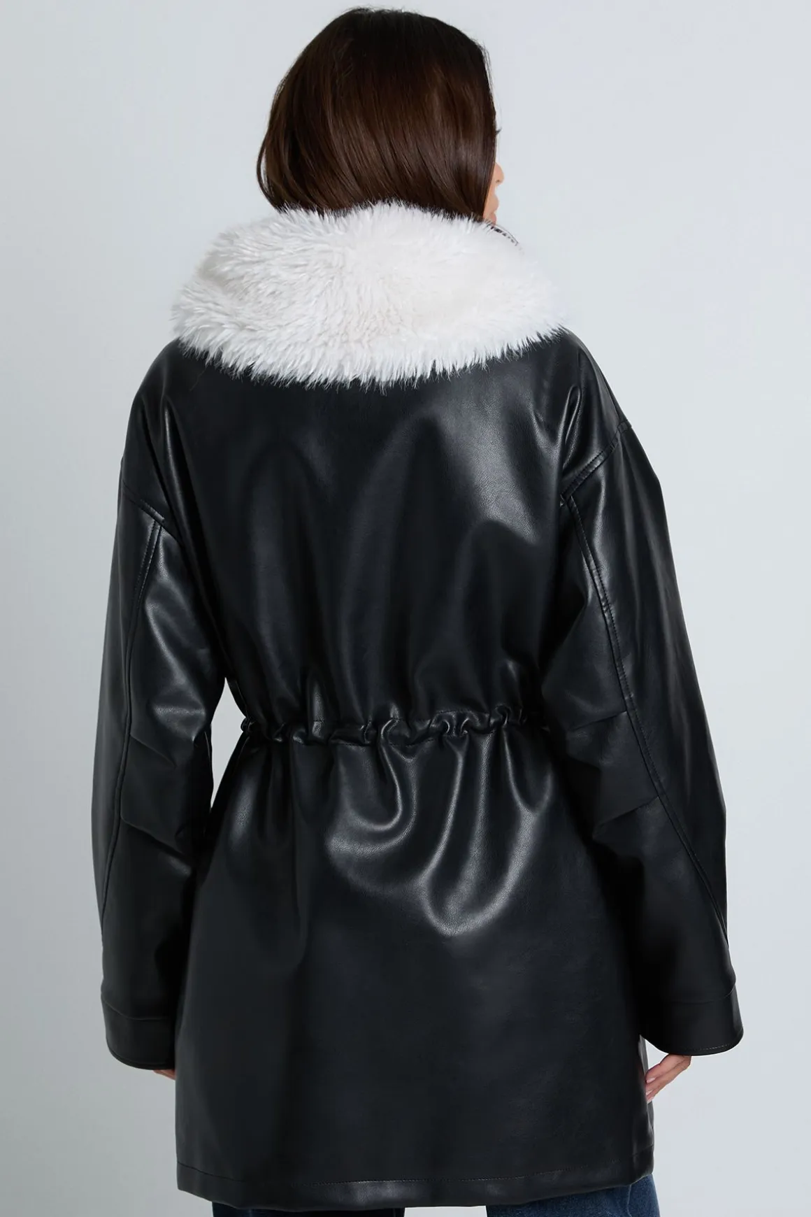 Veste à col en synthétique
