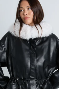 Veste à col en synthétique