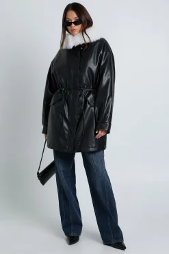 Veste à col en synthétique