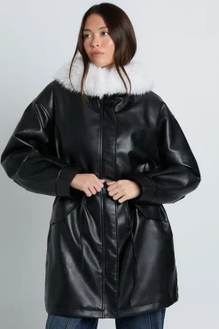 Veste à col en synthétique