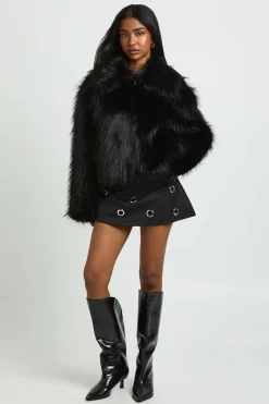 Veste À Col En Synthétique