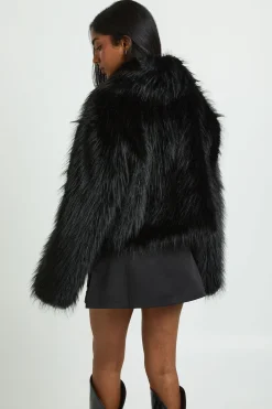 Veste À Col En Synthétique