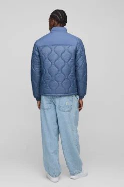 boohooMAN Veste à col entonnoir, coupe régulière, à panneaux matelassés façon oignon<Homme Manteaux Et Vestes