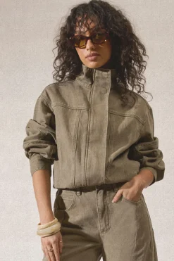 boohoo Veste À Col Montant<Femme Manteaux Et Vestes D’Automne|Denim