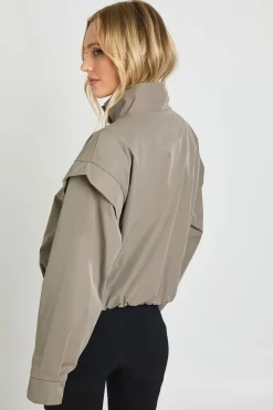 Veste Col Montant Avec Détail D'épaules Petite