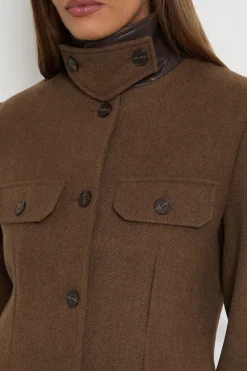 Wallis Veste À Col Montant Avec Détail De Poches<Femme Looks Chocolat|Vestes & Manteaux