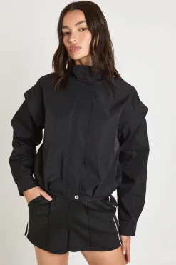 Veste Col Montant Avec Détails D'épaules Structurés