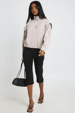 Veste Col Montant Avec Détails D'épaules