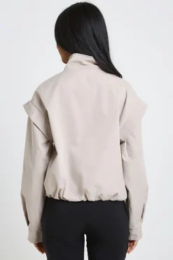 Veste Col Montant Avec Détails D'épaules