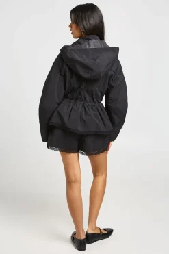 boohoo Veste Col Montant Avec Ourlet Bordé De Dentelle<Femme Vestes & Manteaux|Satin Et Dentelle