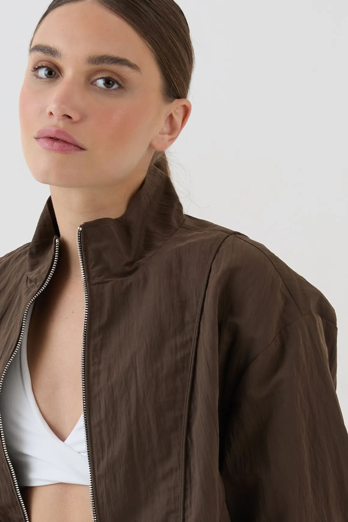 Veste À Col Montant Effet Peau De Pêche Dsgn Studio