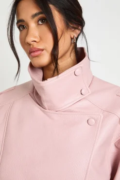 boohoo Veste Col Montant En Synthétique<Femme Vestes & Manteaux|Vestes En Similicuir