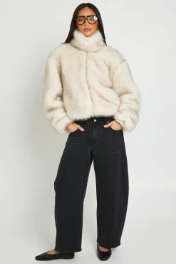 Veste Col Montant En Synthétique D'inspiration Vintage