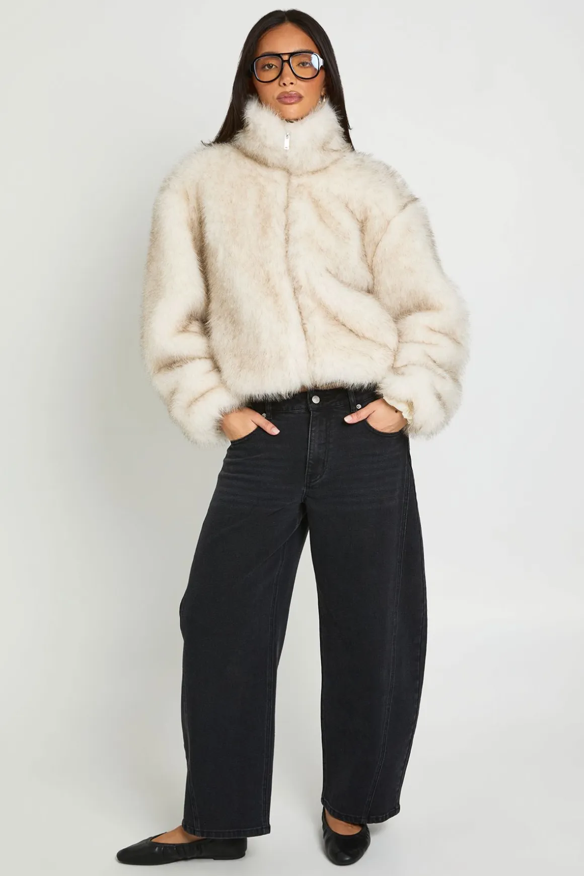 Veste Col Montant En Synthétique D'inspiration Vintage