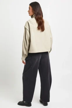 Veste Col Montant À Finition Pêche