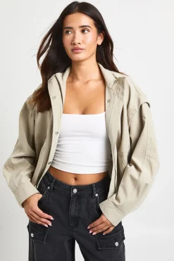 Veste Col Montant À Finition Pêche