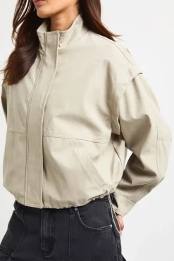 Veste Col Montant À Finition Pêche