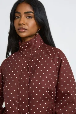 boohoo Veste À Col Montant À Pois<Femme Pois|Vestes & Manteaux