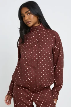 boohoo Veste À Col Montant À Pois<Femme Pois|Vestes & Manteaux
