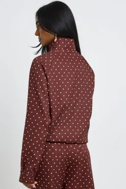 boohoo Veste À Col Montant À Pois<Femme Pois|Vestes & Manteaux