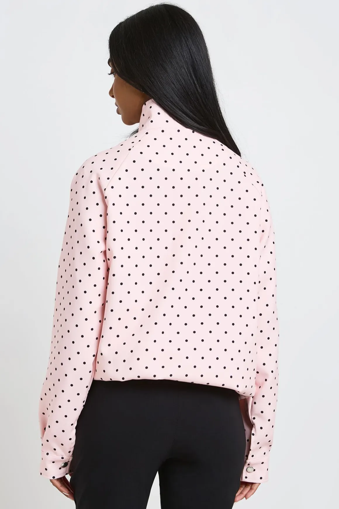 Veste À Col Montant À Pois