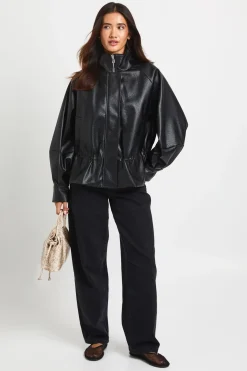 boohoo Veste Col Montant Taille Cintrée En Synthétique Grainé<Femme Manteaux Et Vestes D’Automne|Vestes & Manteaux
