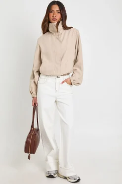 boohoo Veste Col Montant À Taille Élastiquée<Femme Tops