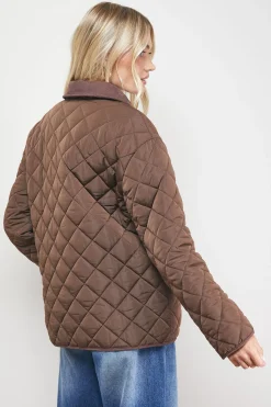 Veste à Col Rembourré en Velours Côtelé