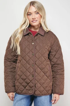 Veste à Col Rembourré en Velours Côtelé