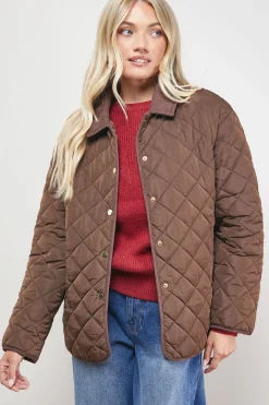 Veste à Col Rembourré en Velours Côtelé