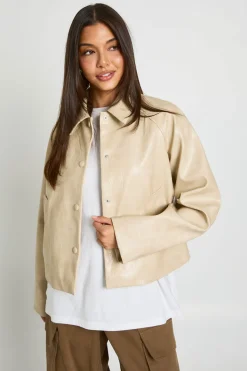 Veste À Col Synthétique Croco