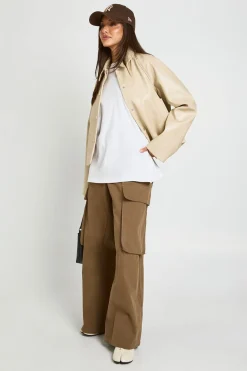 Veste À Col Synthétique Croco