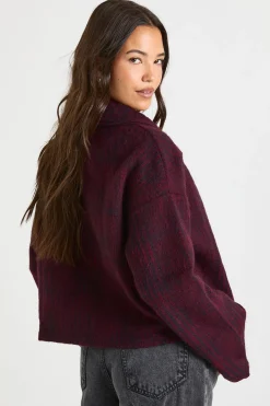 Veste à col Wool Look Check