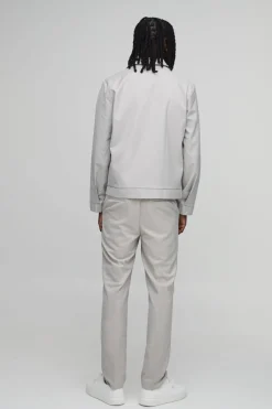 boohooMAN Veste Coordonnée Ajustée Coupe Régulière À Col Zippé<Homme Ensembles
