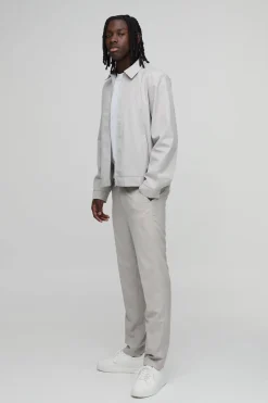 boohooMAN Veste Coordonnée Ajustée Coupe Régulière À Col Zippé<Homme Ensembles