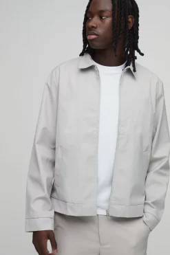 boohooMAN Veste Coordonnée Ajustée Coupe Régulière À Col Zippé<Homme Ensembles