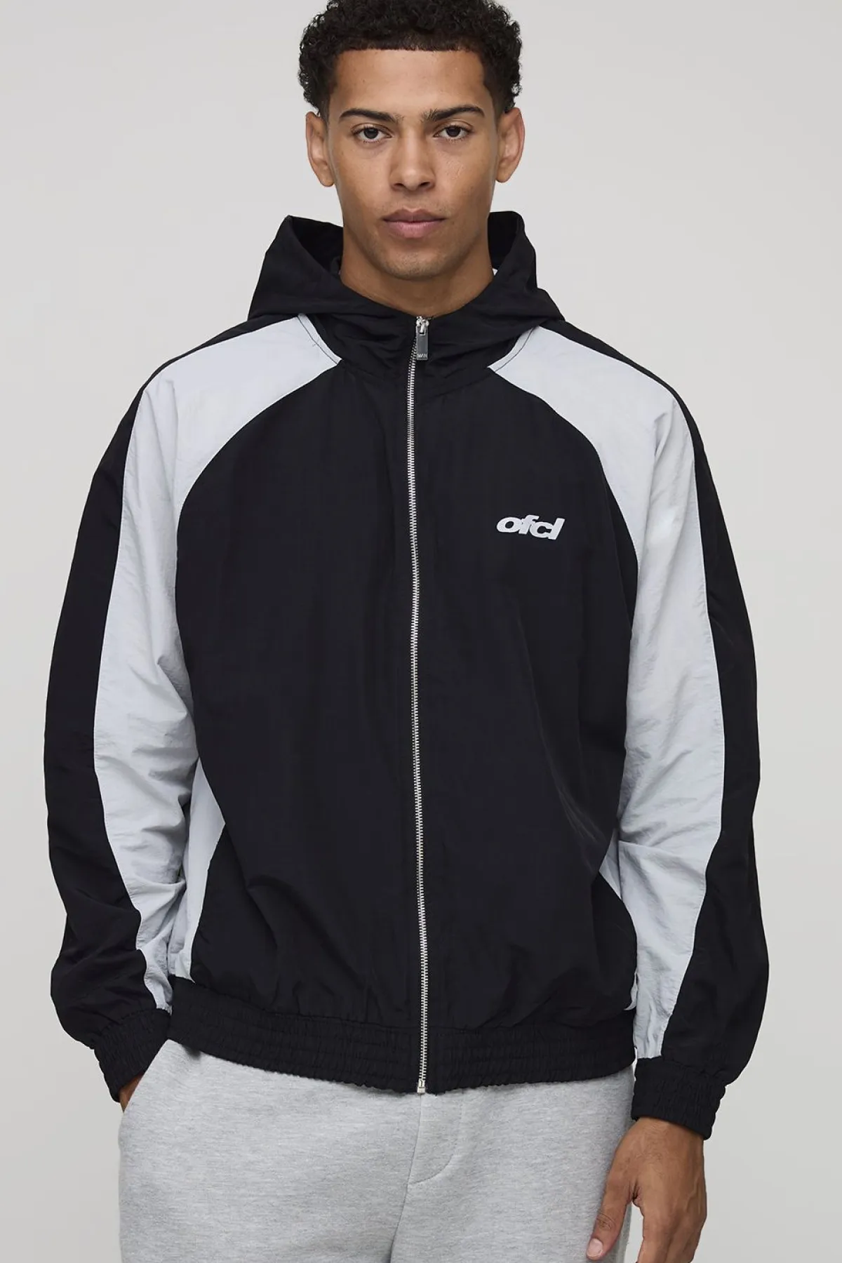 boohooMAN Veste à coque surdimensionnée à col raglan et fermeture éclair<Homme Manteaux Et Vestes