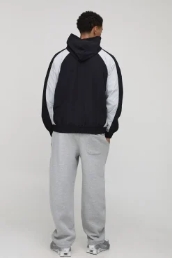 boohooMAN Veste à coque surdimensionnée à col raglan et fermeture éclair<Homme Manteaux Et Vestes