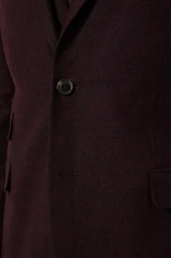 Veste Coupe Ajustée Aspect Tweed Bordeaux