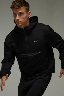 boohooMAN Veste coupe-vent pour homme à fermeture éclair partielle<Femme Tout Afficher|Vestes